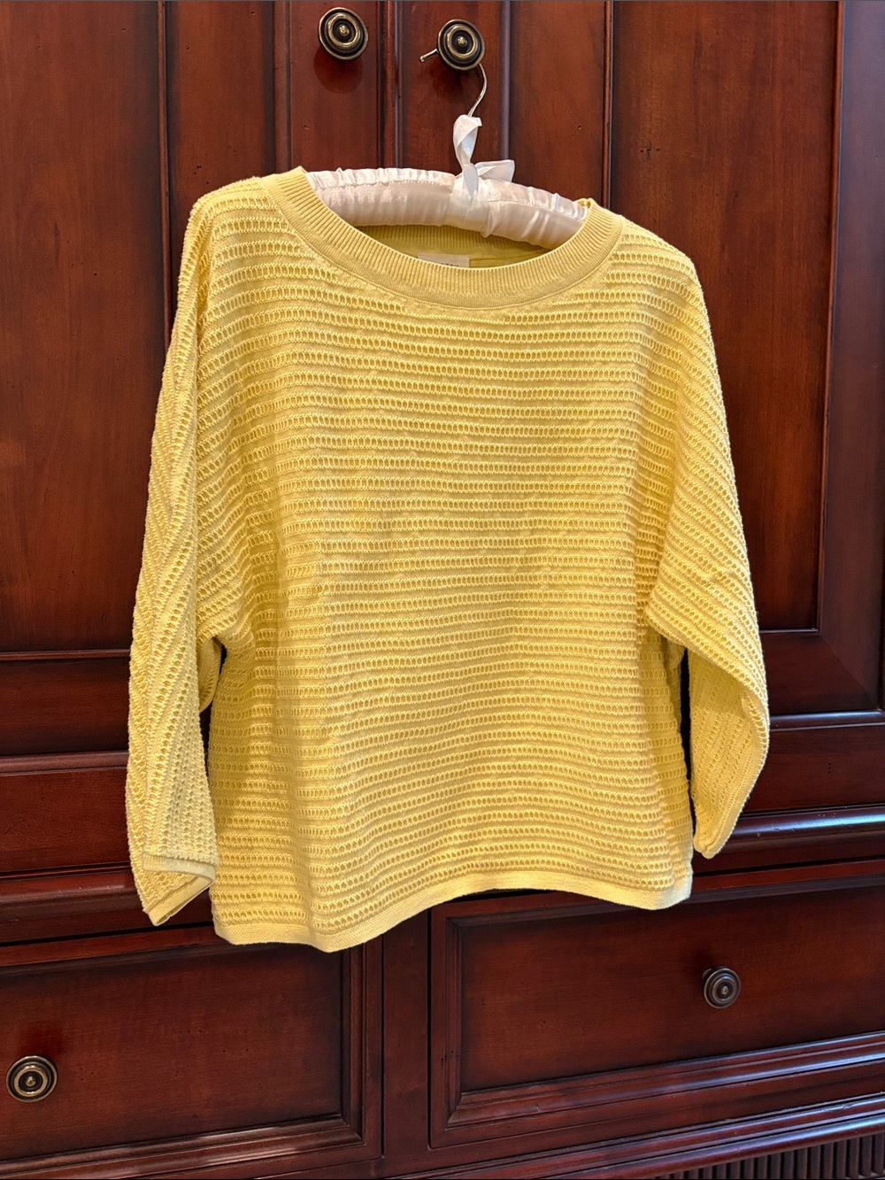 NWOT Poetry Cotton Boatneck Sweater in Lemon Size 8
